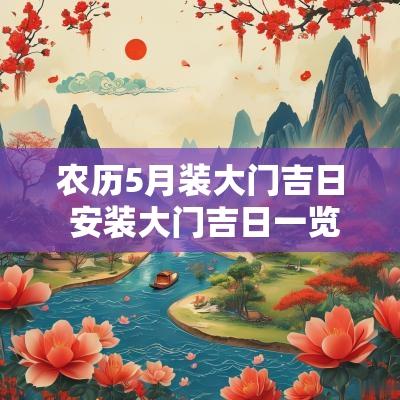 农历5月装大门吉日 安装大门吉日一览表