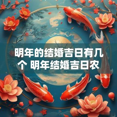 明年的结婚吉日有几个 明年结婚吉日农历