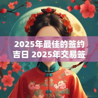 2025年最佳的签约吉日 2025年交易签约吉日