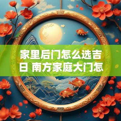 家里后门怎么选吉日 南方家庭大门怎么选吉日