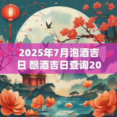 2025年7月泡酒吉日 酿酒吉日查询2025年黄道吉日