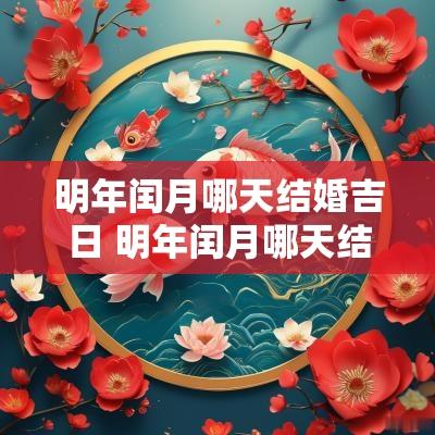 明年闰月哪天结婚吉日 明年闰月哪天结婚吉日最好