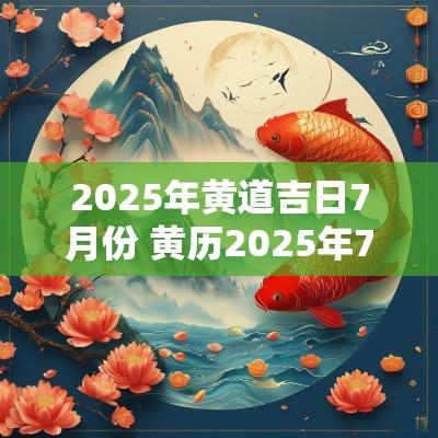 2025年黄道吉日7月份 黄历2025年7月份黄道吉日