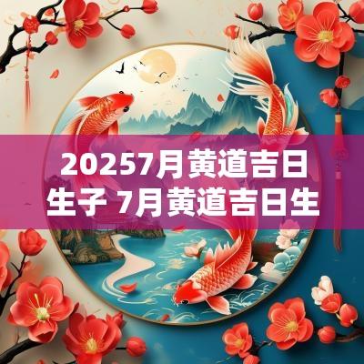 20257月黄道吉日生子 7月黄道吉日生子