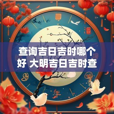 查询吉日吉时哪个好 大明吉日吉时查询