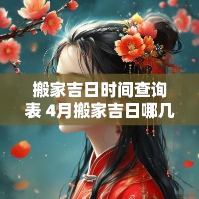 搬家吉日时间查询表 4月搬家吉日哪几天