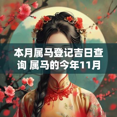 本月属马登记吉日查询 属马的今年11月黄道吉日