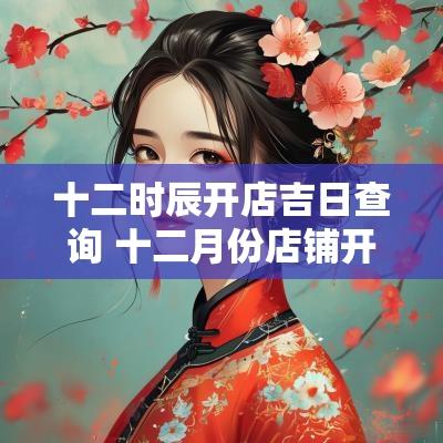 十二时辰开店吉日查询 十二月份店铺开业黄道吉日查询