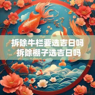 拆除牛栏要选吉日吗 拆除棚子选吉日吗