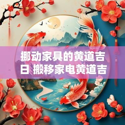 挪动家具的黄道吉日 搬移家电黄道吉日