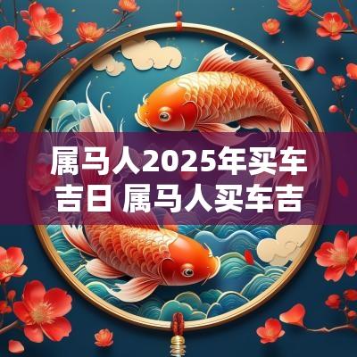 属马人2025年买车吉日 属马人买车吉日吉时