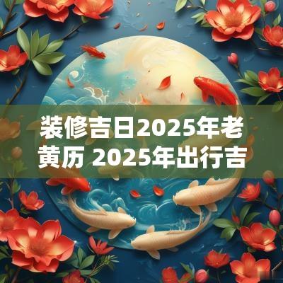 装修吉日2025年老黄历 2025年出行吉日老黄历