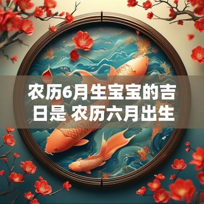 农历6月生宝宝的吉日是 农历六月出生的宝宝吉日