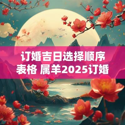 订婚吉日选择顺序表格 属羊2025订婚吉日
