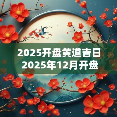 2025开盘黄道吉日 2025年12月开盘吉日