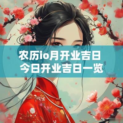 农历io月开业吉日 今日开业吉日一览表