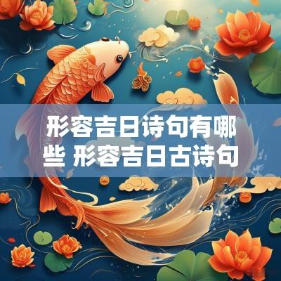形容吉日诗句有哪些 形容吉日古诗句大全