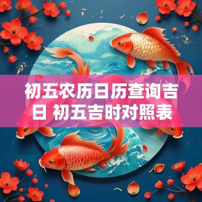 初五农历日历查询吉日 初五吉时对照表
