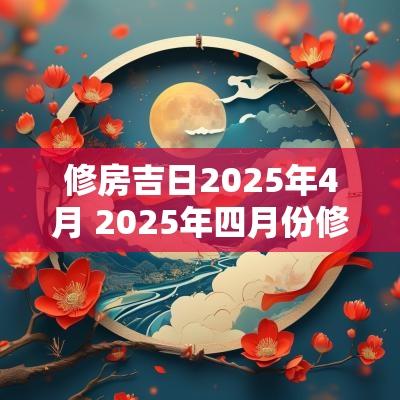 修房吉日2025年4月 2025年四月份修房吉日