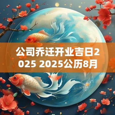 公司乔迁开业吉日2025 2025公历8月开业吉日