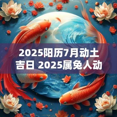 2025阳历7月动土吉日 2025属兔人动土吉日