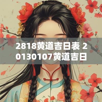 2818黄道吉日表 20130107黄道吉日