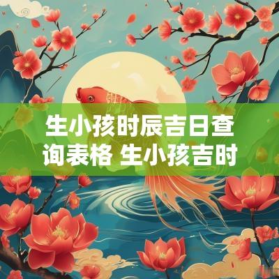 生小孩时辰吉日查询表格 生小孩吉时查询