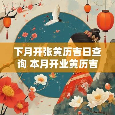 下月开张黄历吉日查询 本月开业黄历吉日查询