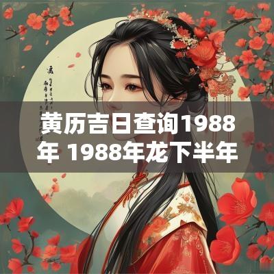 黄历吉日查询1988年 1988年龙下半年吉日