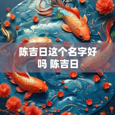 陈吉日这个名字好吗 陈吉日