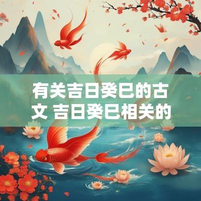 有关吉日癸巳的古文 吉日癸巳相关的古文