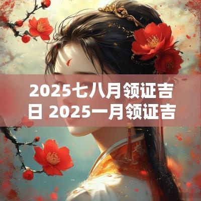 2025七八月领证吉日 2025一月领证吉日大全