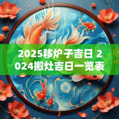 2025移炉子吉日 2025搬灶吉日一览表