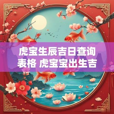 虎宝生辰吉日查询表格 虎宝宝出生吉时吉日查询大全
