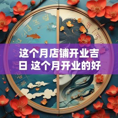 这个月店铺开业吉日 这个月开业的好日子有哪几天