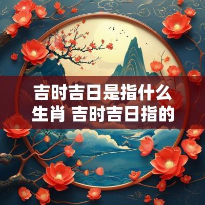 吉时吉日是指什么生肖 吉时吉日指的是什么生肖