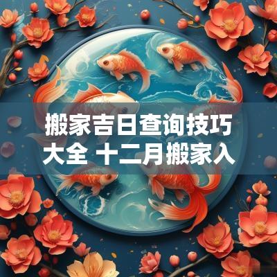 搬家吉日查询技巧大全 十二月搬家入宅吉日查询