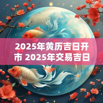 2025年黄历吉日开市 2025年交易吉日黄历