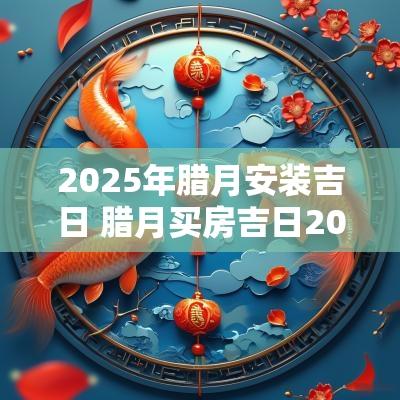 2025年腊月安装吉日 腊月买房吉日2025年