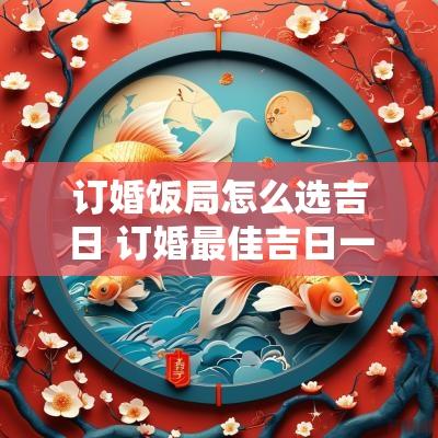 订婚饭局怎么选吉日 订婚最佳吉日一览表