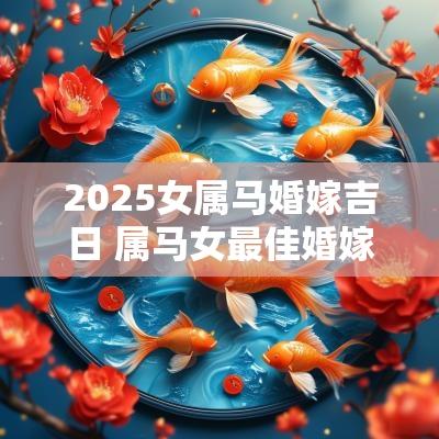 2025女属马婚嫁吉日 属马女最佳婚嫁吉日