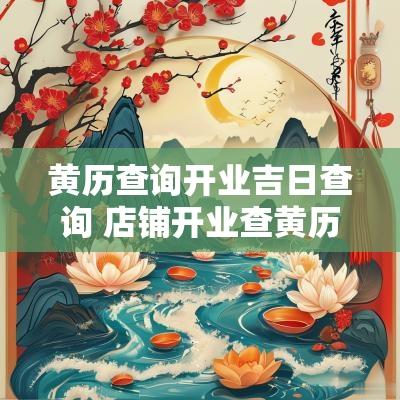 黄历查询开业吉日查询 店铺开业查黄历吉日