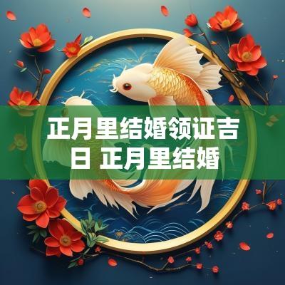 正月里结婚领证吉日 正月里结婚