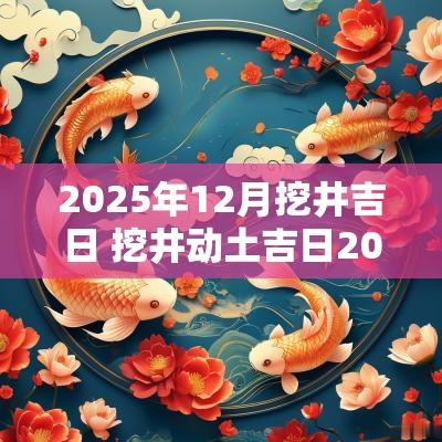 2025年12月挖井吉日 挖井动土吉日2025年