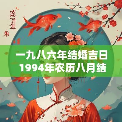 一九八六年结婚吉日 1994年农历八月结婚黄道吉日
