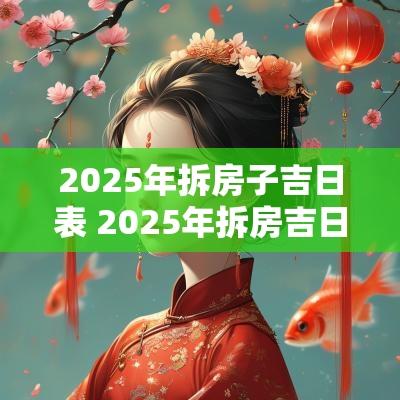 2025年拆房子吉日表 2025年拆房吉日一览表