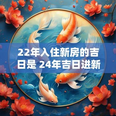 22年入住新房的吉日是 24年吉日进新房