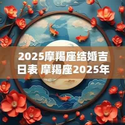 2025摩羯座结婚吉日表 摩羯座2025年婚姻状况