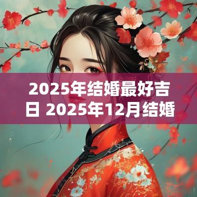 2025年结婚最好吉日 2025年12月结婚吉日一览表