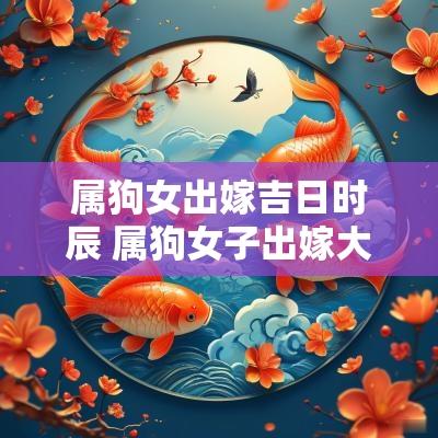 属狗女出嫁吉日时辰 属狗女子出嫁大利月